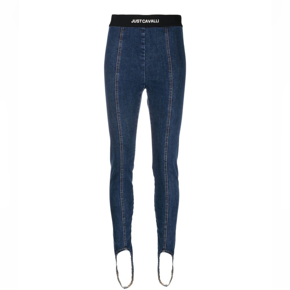 Just Cavelli logo waistband denim leggings